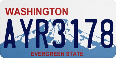 WA license plate AYR3178