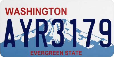WA license plate AYR3179