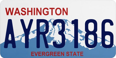 WA license plate AYR3186