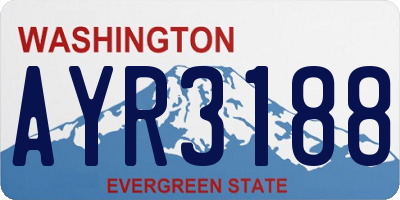 WA license plate AYR3188