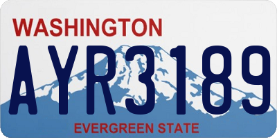 WA license plate AYR3189