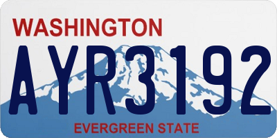 WA license plate AYR3192