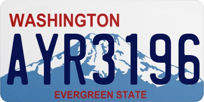 WA license plate AYR3196