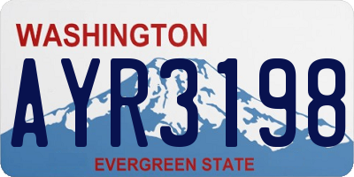 WA license plate AYR3198