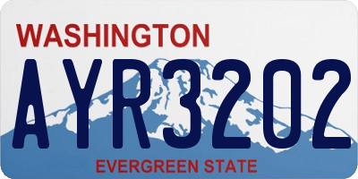 WA license plate AYR3202