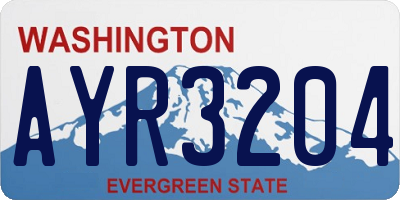 WA license plate AYR3204