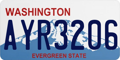 WA license plate AYR3206