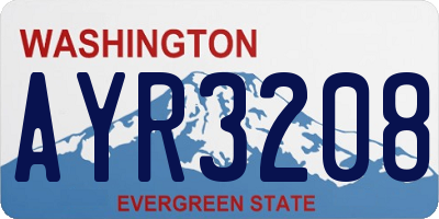 WA license plate AYR3208