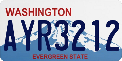 WA license plate AYR3212