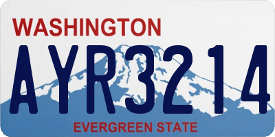 WA license plate AYR3214