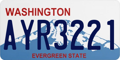WA license plate AYR3221