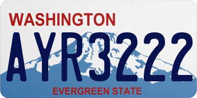 WA license plate AYR3222
