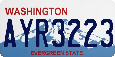 WA license plate AYR3223