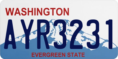 WA license plate AYR3231