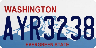 WA license plate AYR3238