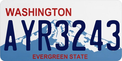 WA license plate AYR3243