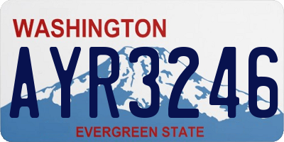WA license plate AYR3246
