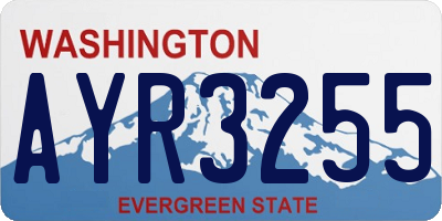 WA license plate AYR3255