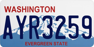 WA license plate AYR3259