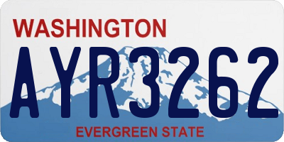 WA license plate AYR3262