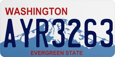 WA license plate AYR3263