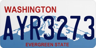 WA license plate AYR3273