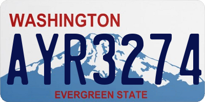 WA license plate AYR3274