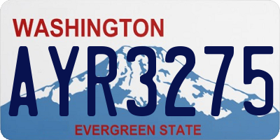 WA license plate AYR3275