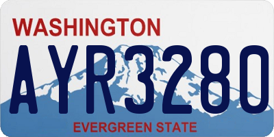 WA license plate AYR3280