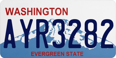 WA license plate AYR3282