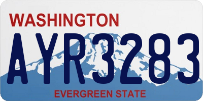 WA license plate AYR3283