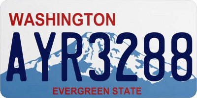 WA license plate AYR3288