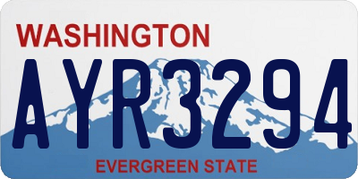 WA license plate AYR3294