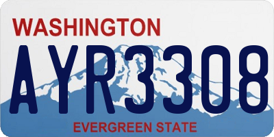 WA license plate AYR3308