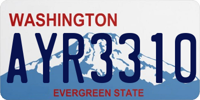 WA license plate AYR3310