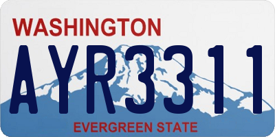 WA license plate AYR3311