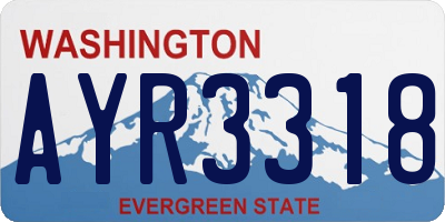 WA license plate AYR3318