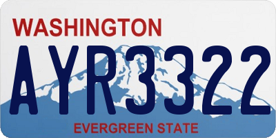 WA license plate AYR3322
