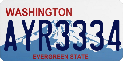 WA license plate AYR3334