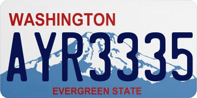WA license plate AYR3335