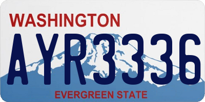 WA license plate AYR3336