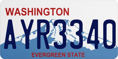 WA license plate AYR3340