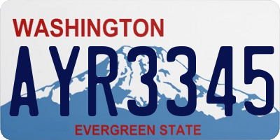 WA license plate AYR3345