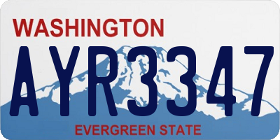 WA license plate AYR3347
