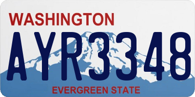 WA license plate AYR3348