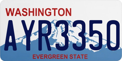 WA license plate AYR3350