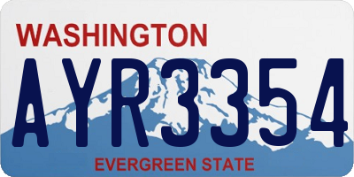 WA license plate AYR3354