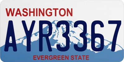 WA license plate AYR3367