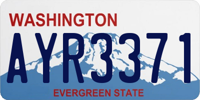 WA license plate AYR3371
