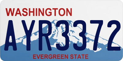 WA license plate AYR3372